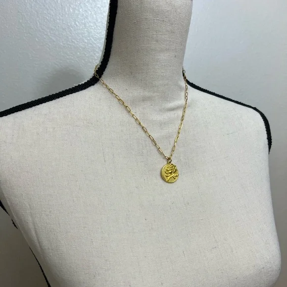 Plunder Gold Necklace with Rose Pendant - Picture 3 of 4